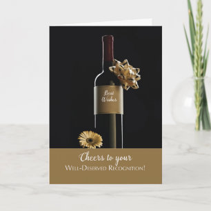 Congratulations on Your Recognition Wine Bottle Card