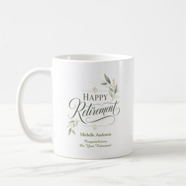 Congratulations On Your Retirement Personalised  Coffee Mug (Left)