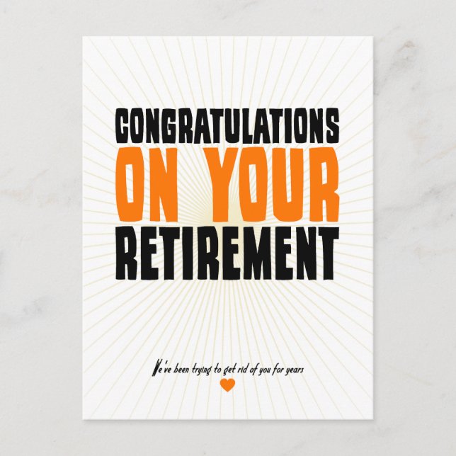 Congratulations on Your Retirement Postcard (Front)