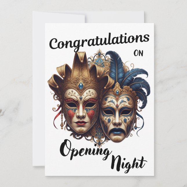 Congratulations on Your Theatre Opening Night Thank You Card (Front)