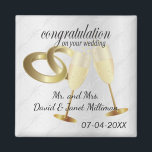 Congratulations on Your Wedding Day Magnet<br><div class="desc">Wedding Magnet. Congratulations on Your Wedding Day Keepsake for the Bride and Groom ready for you to personalize. ✔Note: Not all template areas need changed. 📌If you need further customization, please click the "Click to Customize further" or "Customize or Edit Design" button and use our design tool to resize, rotate,...</div>