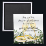 Congratulations on Your Wedding Day- White Roses Magnet<br><div class="desc">Magnets. Congratulations on Your Wedding Day Keepsake for the Bride and Groom. Personalise it with the date and your own saying. ⭐This Product is 100% Customisable. Graphics and text can be deleted, moved, resized, changed around, rotated, etc... 99% of my designs in my store are done in layers. This makes...</div>