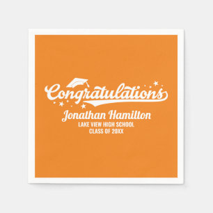 Congratulations Orange Graduation Party Napkin
