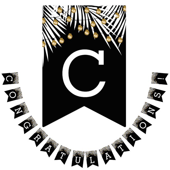 Congratulations Palms Black Gold Bunting (Creator Uploaded)