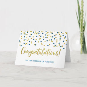 Congratulations Parents of the Groom Gold Blue Card