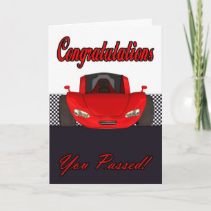 Congratulations passed driving test card