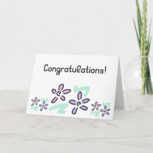 Congratulations! - Pastel Flowers Card
