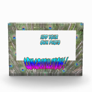 Congratulations Peacock F. Cust. Colour Photo Bloc