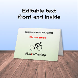 Congratulations personalised cycling card
