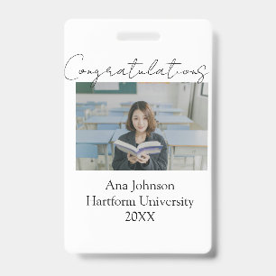 Congratulations photo graduate name university yea ID badge