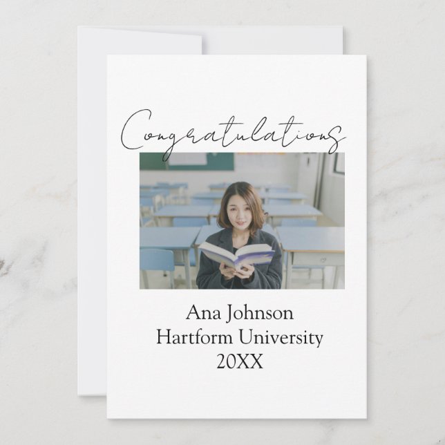 Congratulations photo graduate name university yea invitation (Front)