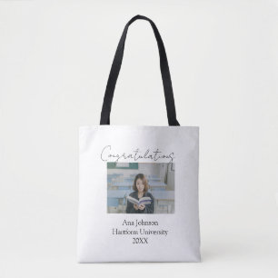 Congratulations photo graduate name university yea tote bag