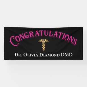 Congratulations Pink Gold Dentist Dental Modern Banner