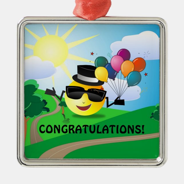 Congratulations! popular design, metal tree decoration (Front)