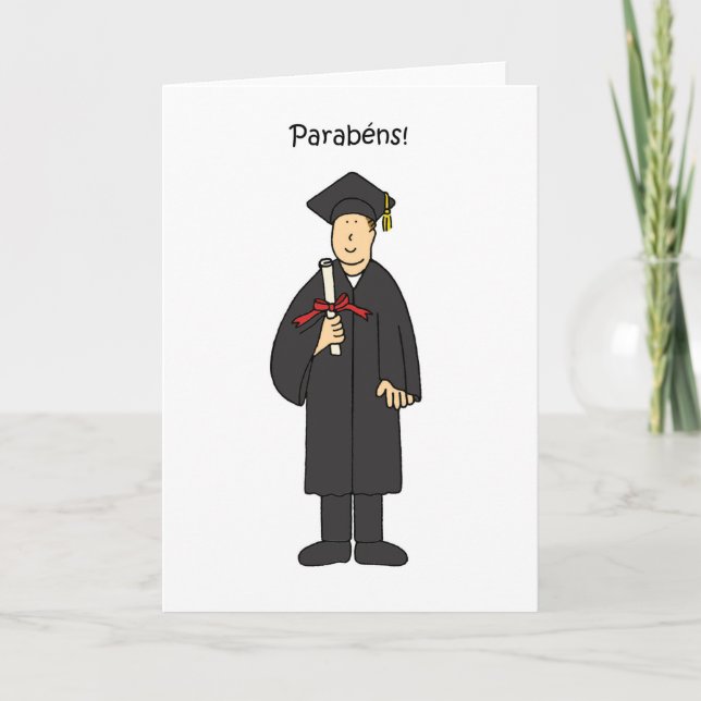 Congratulations Portuguese Graduation for Him Card (Front)