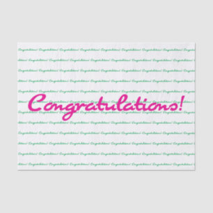 Congratulations! Preppy spring pink green casual Tissue Paper