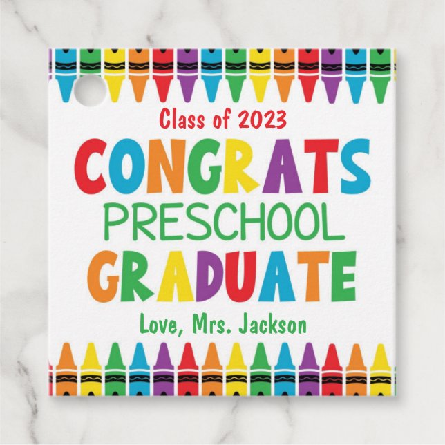 Congratulations Preschool Graduate Favour Tags (Front)