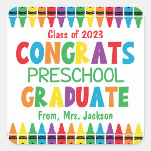 Congratulations Preschool Graduate Square Sticker