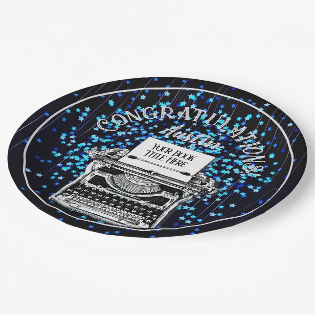 Congratulations Publication Personalised Starry 2 Paper Plate (Angled)