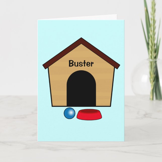 Congratulations Puppy Dog House Name Customisable Card (Front)