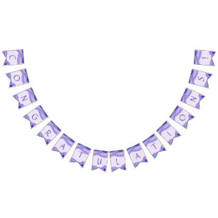 Congratulations Purple Lavender Geometric Pattern Bunting