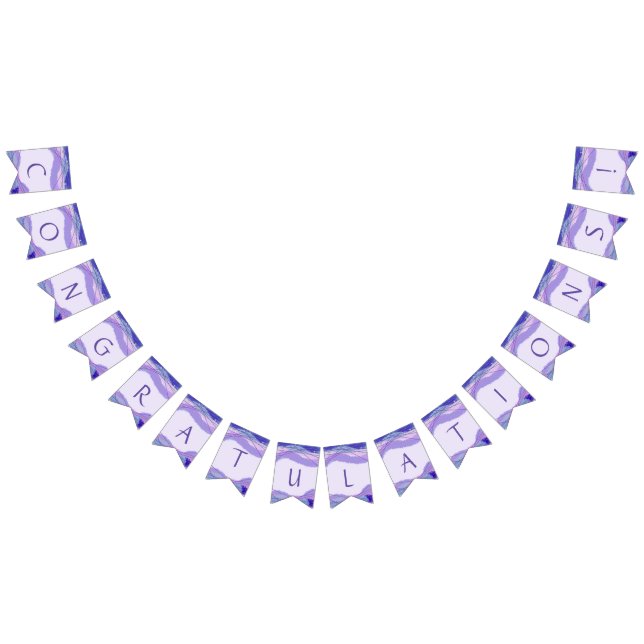 Congratulations Purple Lavender Geometric Pattern Bunting (All)