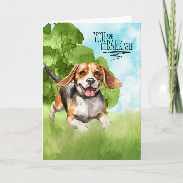Congratulations reBARKable Beagle Dog Card (Front)