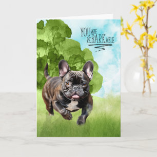 Congratulations reBARKable Brindle French Bulldog Card