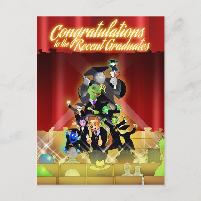 Congratulations Recent Graduates(Black) Card (Front)