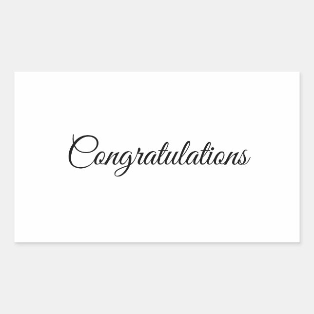 Congratulations  rectangular sticker (Front)