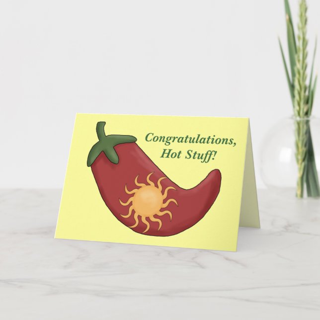 Congratulations Red Chilli Pepper Card - Western (Front)