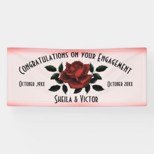 Congratulations Red Rose Engagement Banner