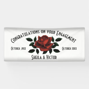 Congratulations Red Rose Engagement Banner