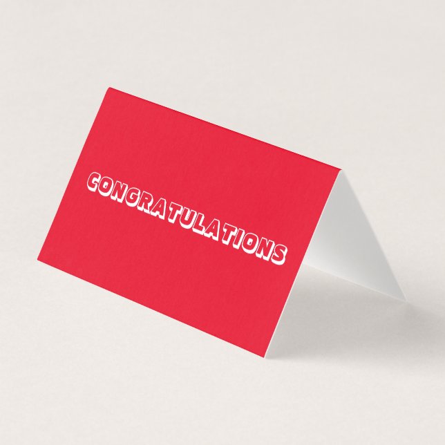 Congratulations, red white folded card (Front)