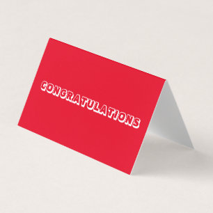 Congratulations, red white folded card