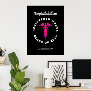 Congratulations Registered Nurse Graduation Party Poster