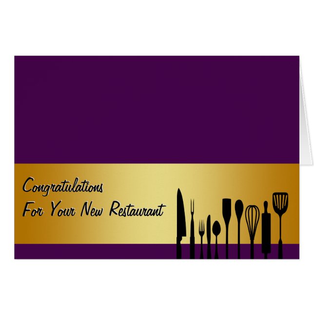 Congratulations Restaurant New Business Card (Front Horizontal)