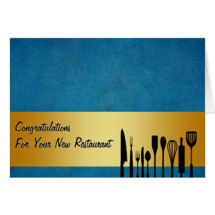 Congratulations Restaurant New Business Card
