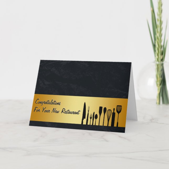 Congratulations Restaurant New Business Card (Front)