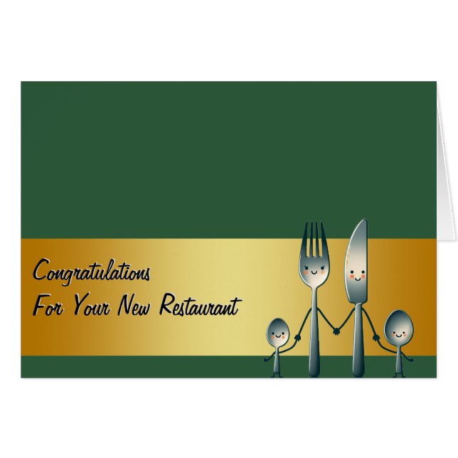 Congratulations Restaurant New Business Card (Front Horizontal)