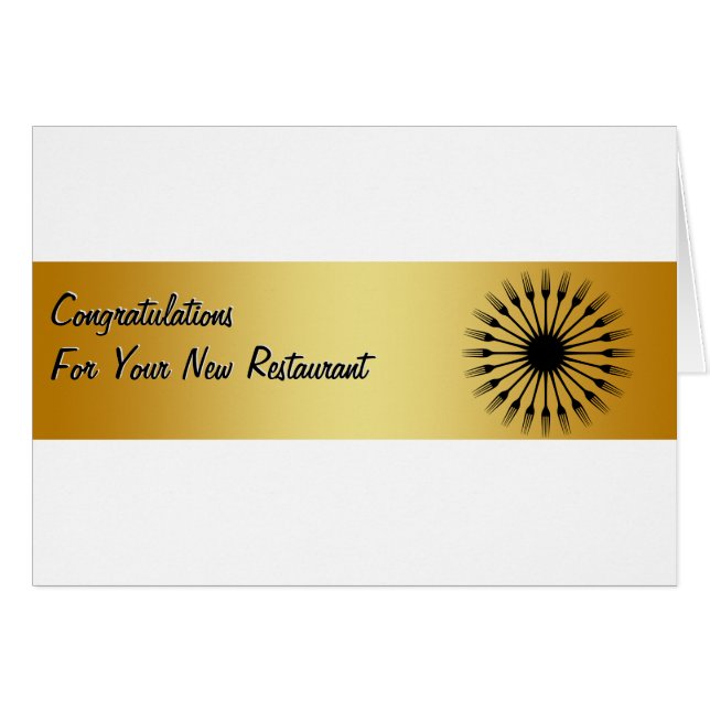 Congratulations Restaurant New Business Card (Front Horizontal)