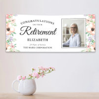 Congratulations Retirement Photo Pastel Floral