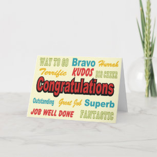 Congratulations Retro Colours Card