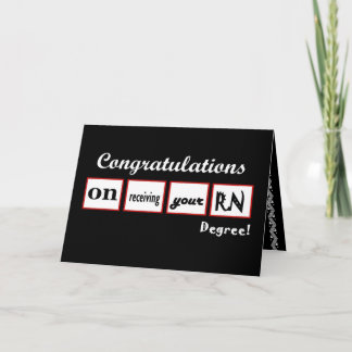 Congratulations RN - Custom Name with Squares Card