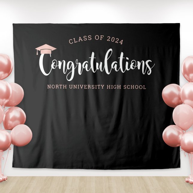 Congratulations Rose Gold Graduation Party Tapestry (Creator Uploaded)
