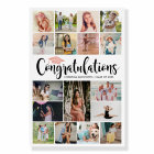 Congratulations Rose Gold Graduation Photo Collage