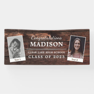 Congratulations Rustic Wood Graduation 2 - Photo Banner