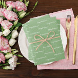 Congratulations sage green white wrapping paper sheet<br><div class="desc">Elegant,  classic,  party wrapping paper sheets. A sage green background,  white text.
Text: Congratulations!</div>