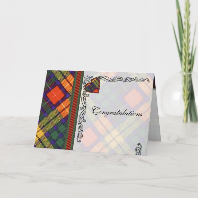 Congratulations - Scottish Tartan Buchanan Blank Card (Front)