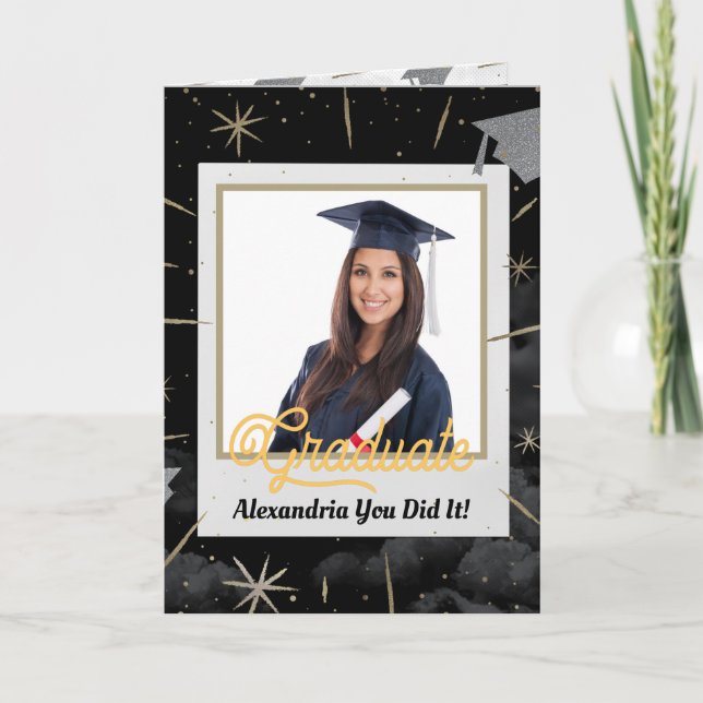 Congratulations Senior Graduate Photo Graduating  Card (Front)